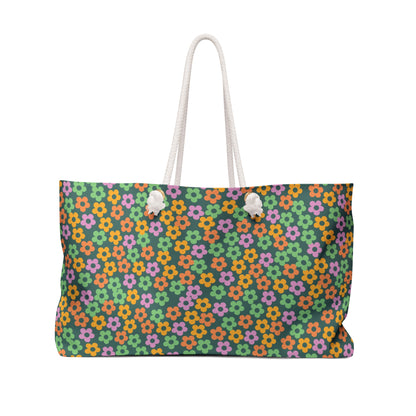 Khaki Mini Flower Weekender Bag