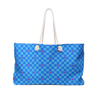 Checkered Hearts Blues Weekender Bag