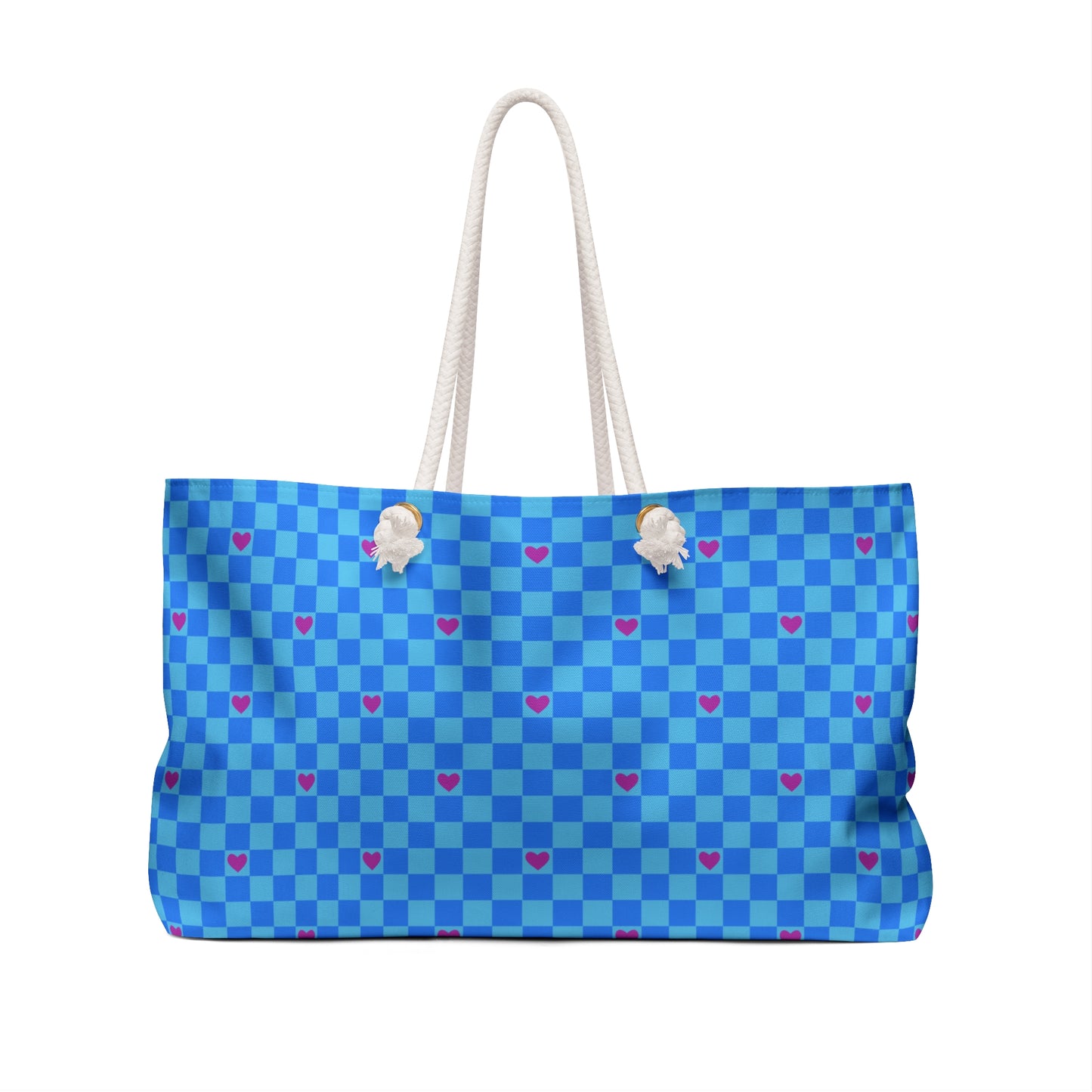 Checkered Hearts Blues Weekender Bag