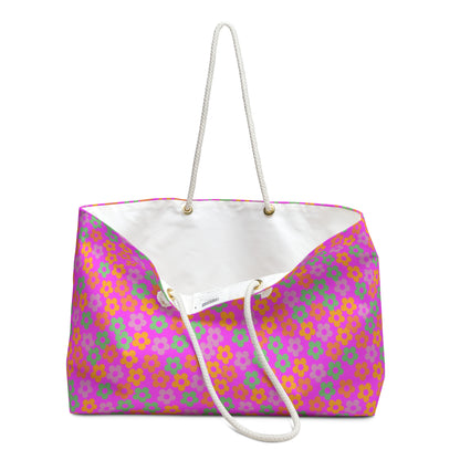 Hot Pink Mini Flower Weekender Bag