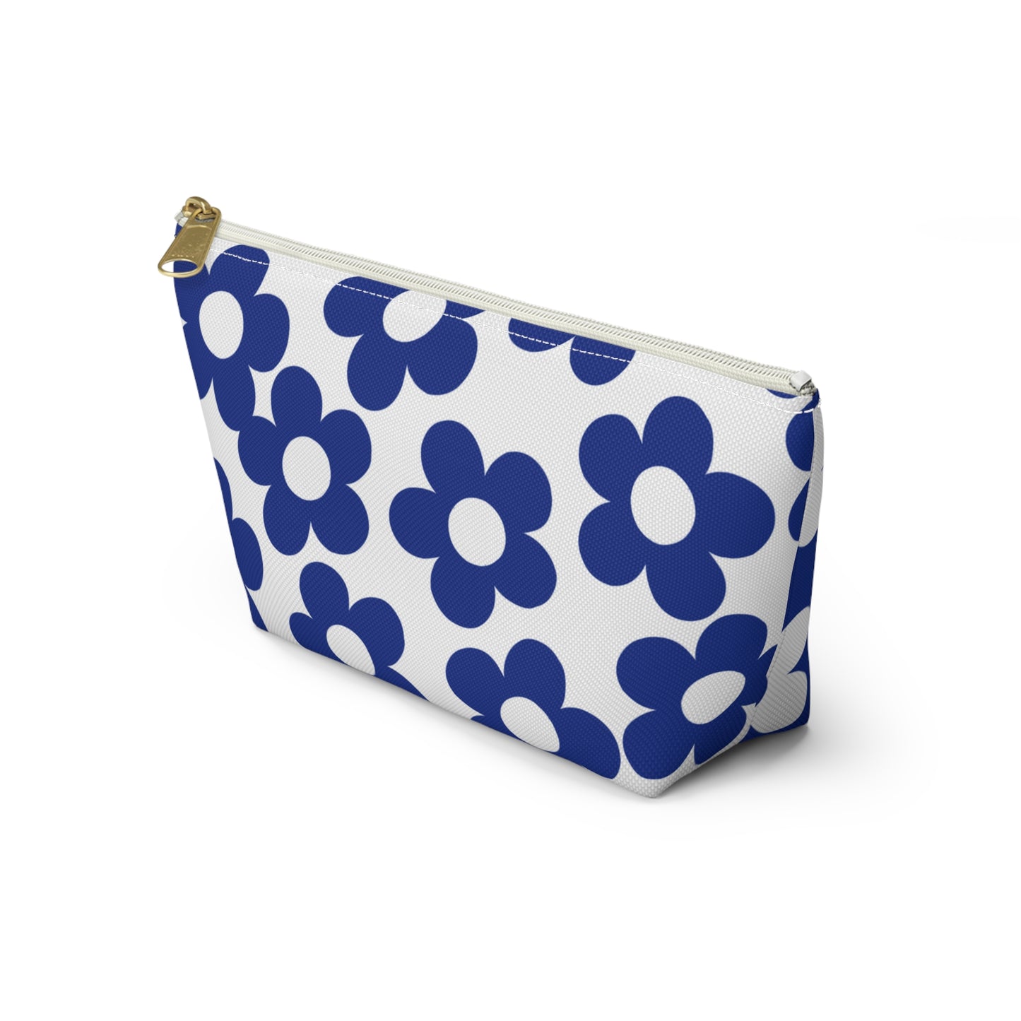 Navy + White Mini Flower Pouch