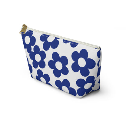 Navy + White Mini Flower Pouch