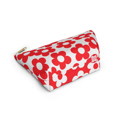 Red + White Mini Flower Pouch