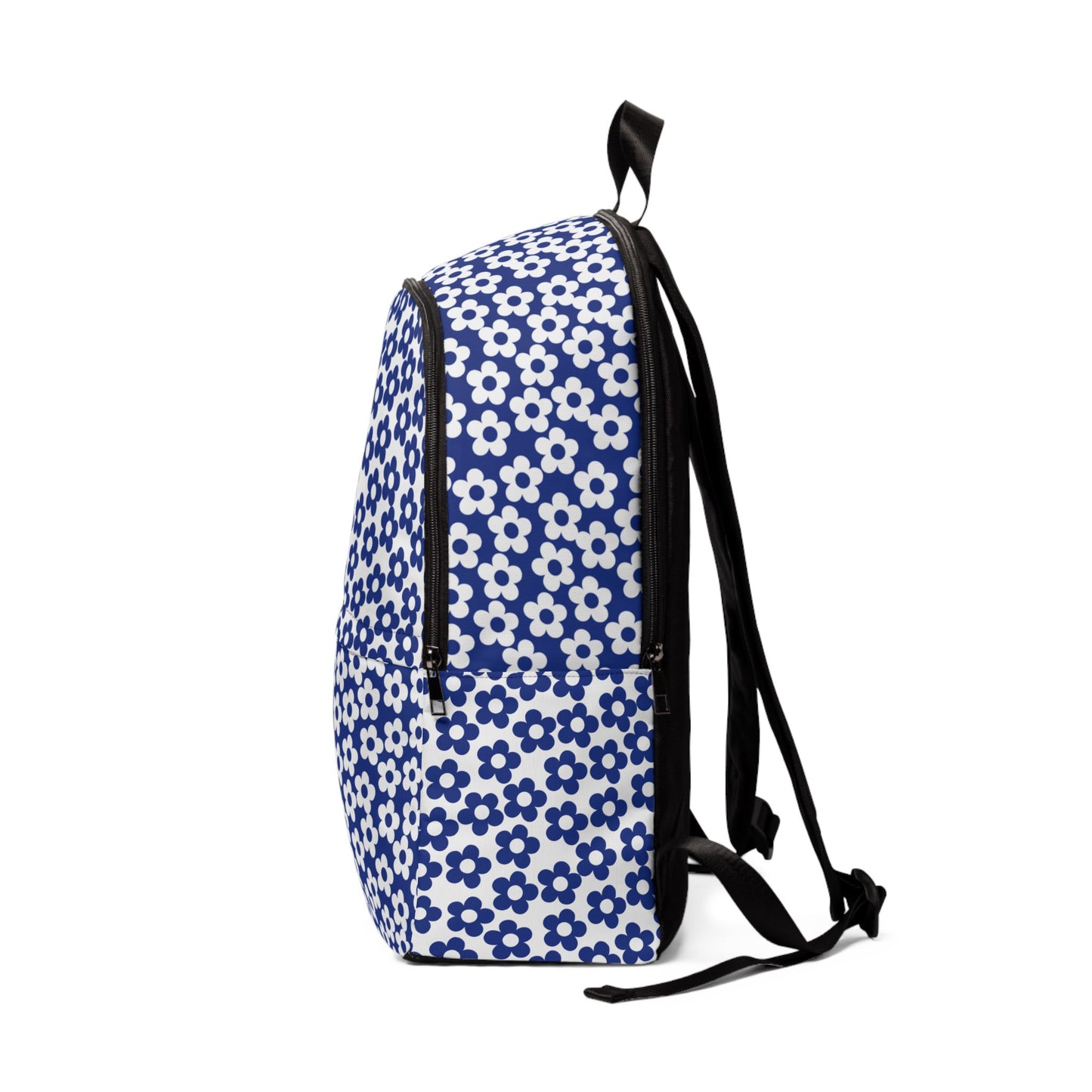 White + Navy Mini Flower Backpack