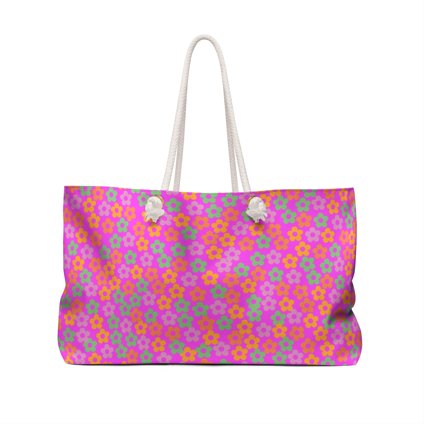 Hot Pink Mini Flower Weekender Bag