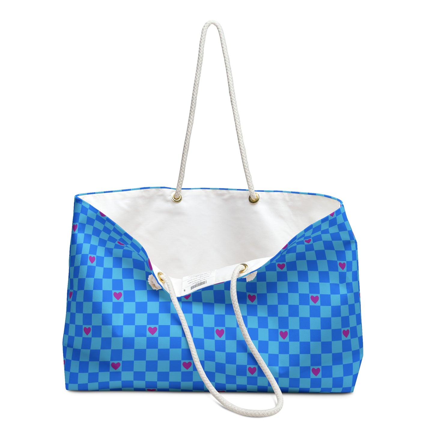 Checkered Hearts Blues Weekender Bag