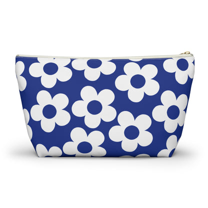 Navy + White Mini Flower Pouch