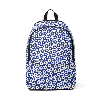 White + Navy Mini Flower Backpack