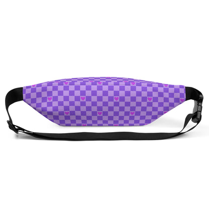 Moxies Check Heart Purple Belt Bag