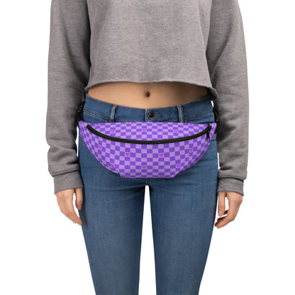 Moxies Check Heart Purple Belt Bag