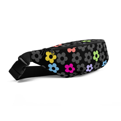 Moxies Black Mini Flower Belt Bag