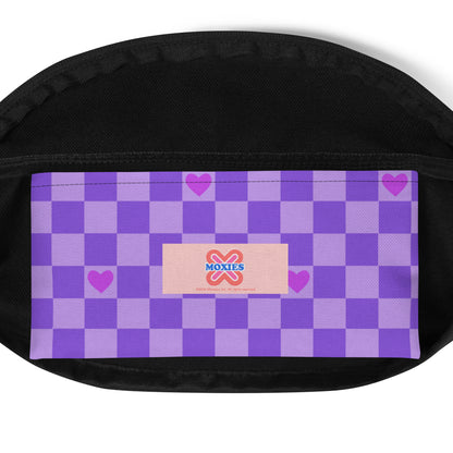 Moxies Check Heart Purple Belt Bag