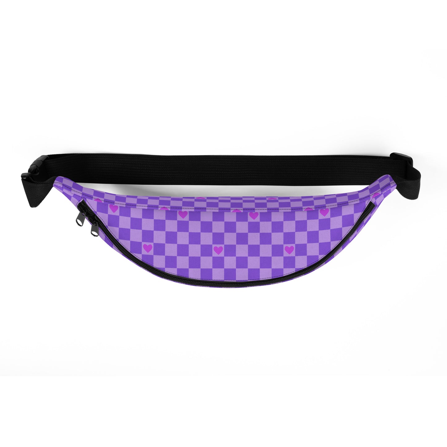 Moxies Check Heart Purple Belt Bag