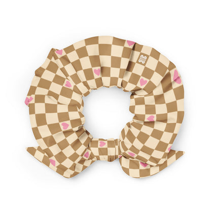 Checkerboard Heart Sandy Scrunchie