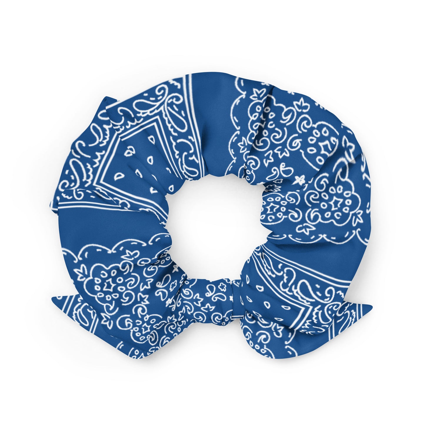 Blue Bandana Scrunchie