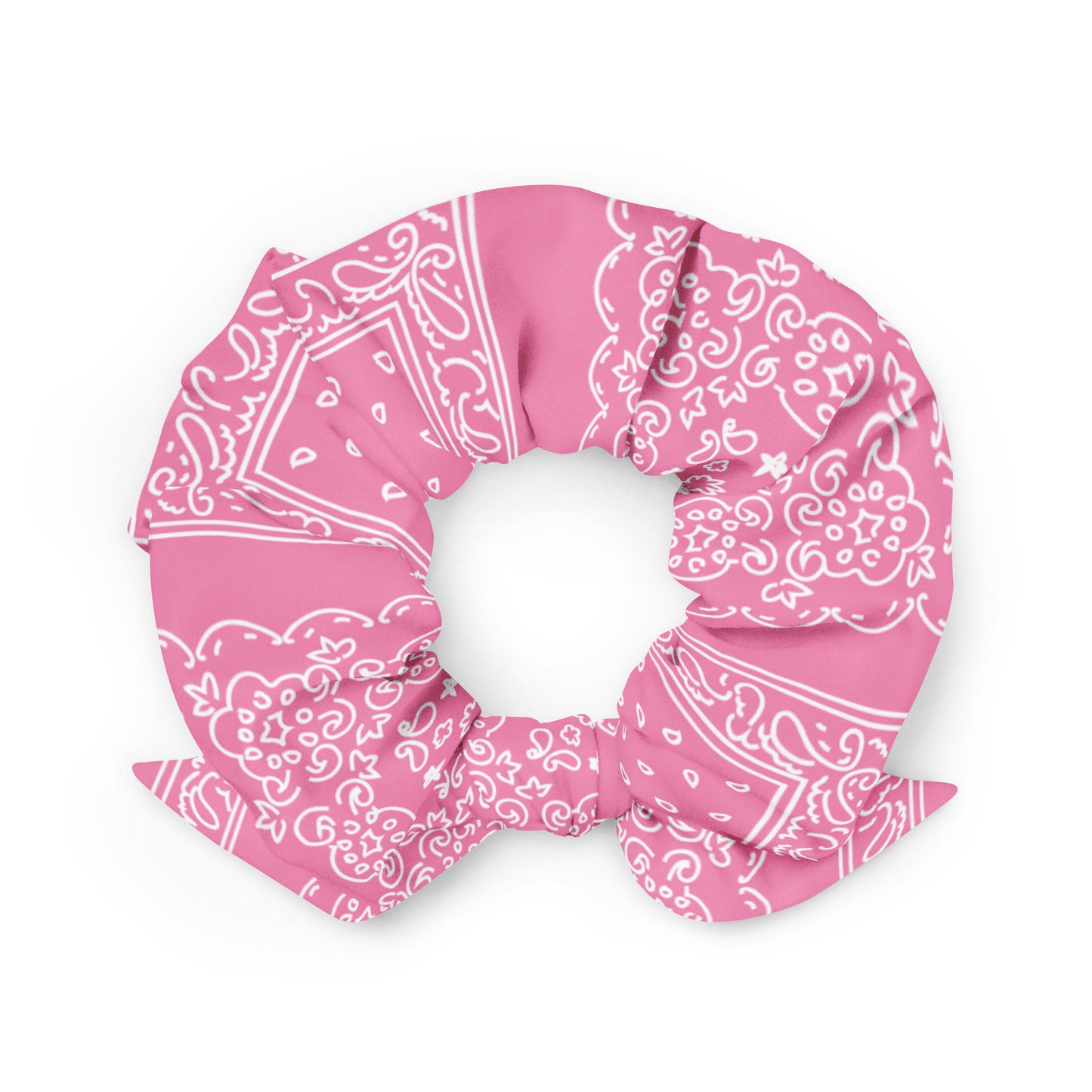 Pastel Pink Bandana Scrunchie