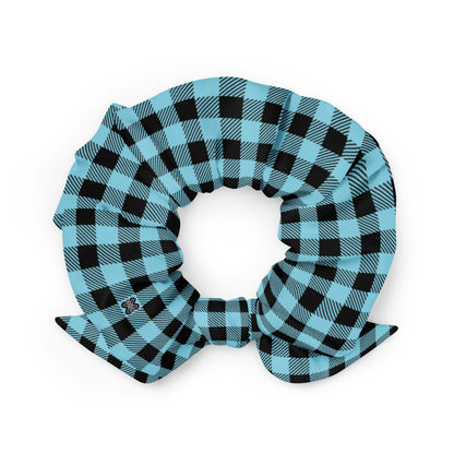 Turquoise Buffalo Plaid Scrunchie