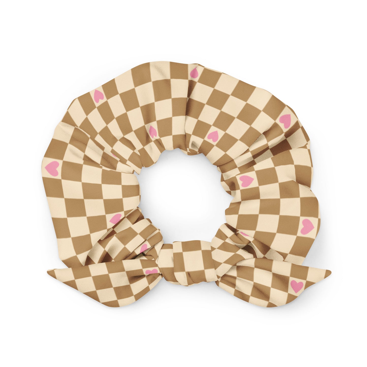 Checkerboard Heart Sandy Scrunchie