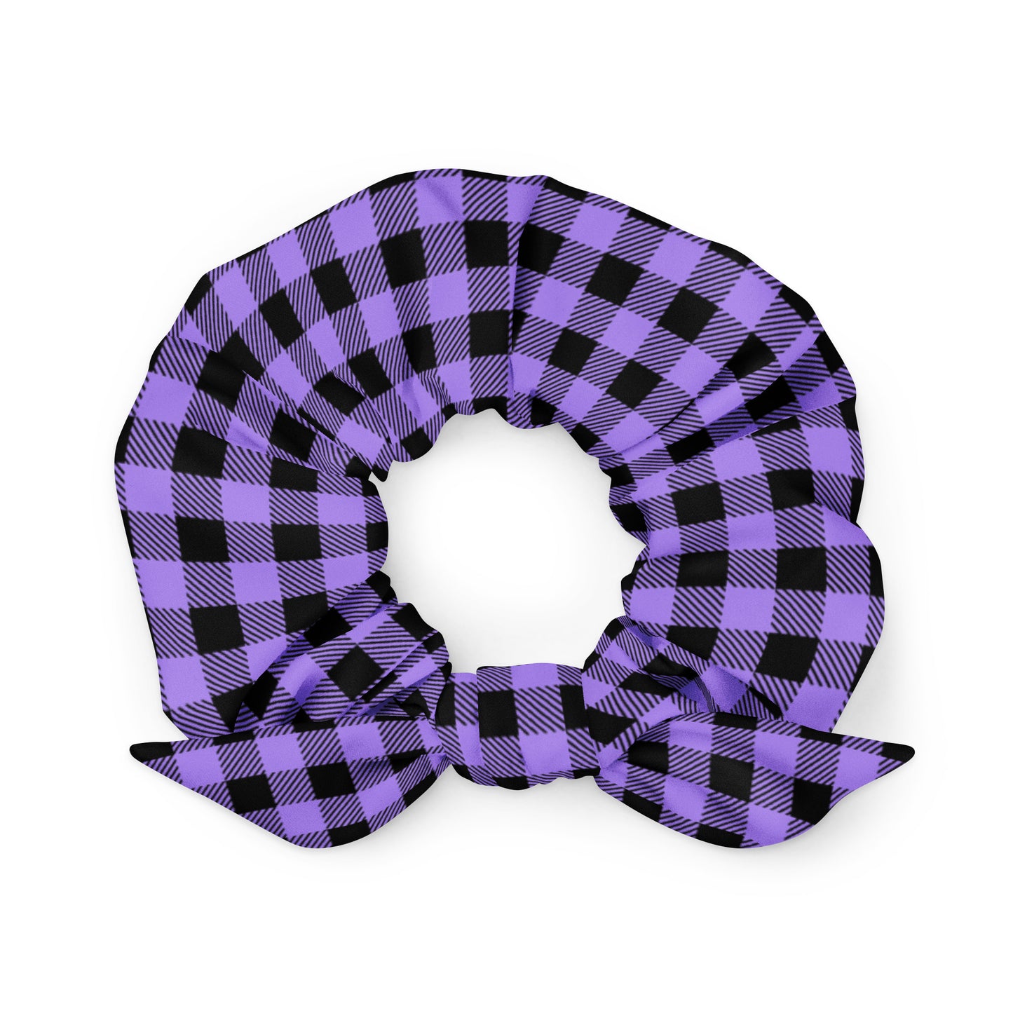 Purple Buffalo Plaid Scrunchie